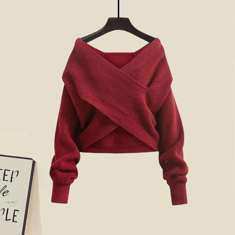 Women's Two Piece Sweater Dress Set (4)