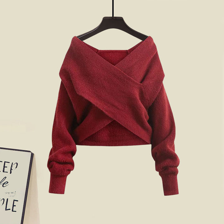 Women's Two Piece Sweater Dress Set (4)