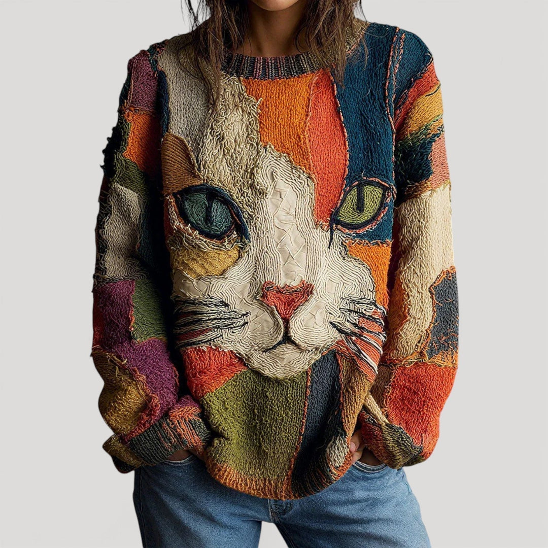 Women's Ugly Artistic Knit Sweater in Multicolour