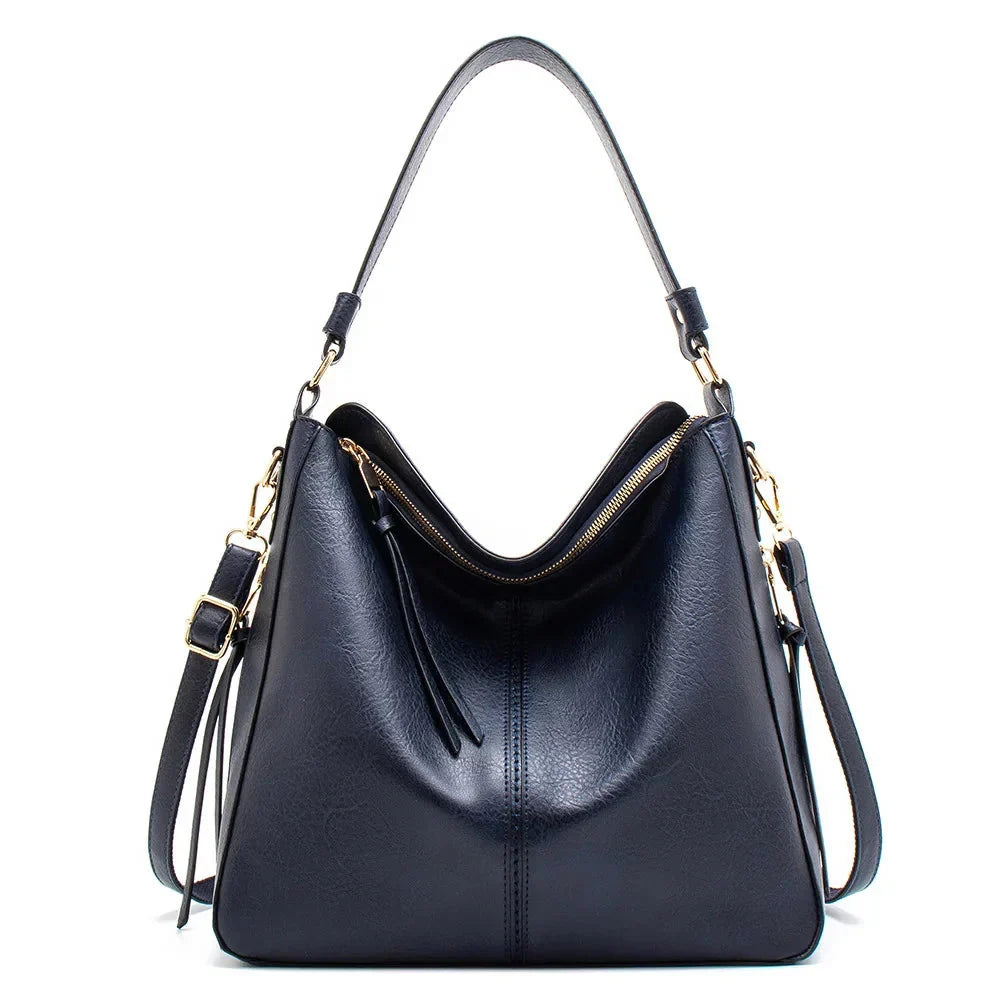 Women's Vegan Leather Tote Bag for Work in Blue 1