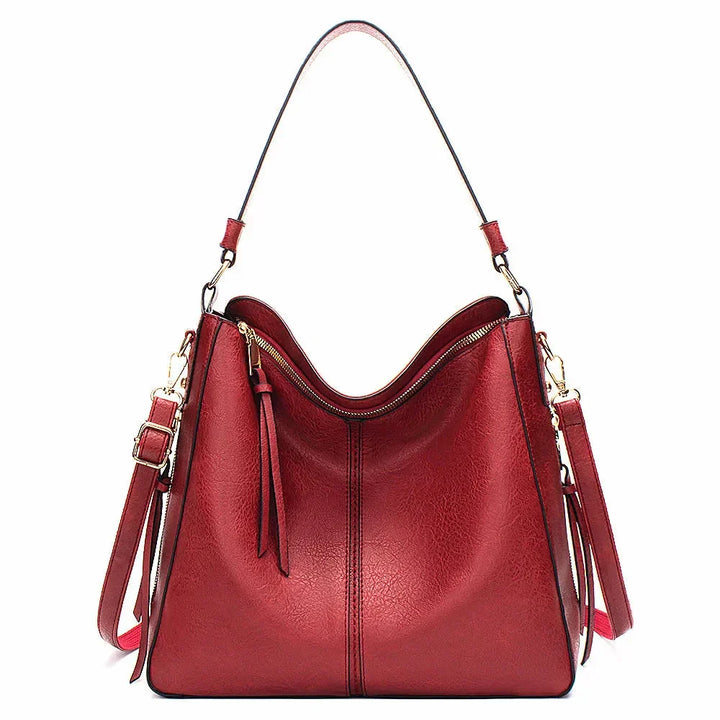 Women's Vegan Leather Tote Bag for Work in Red