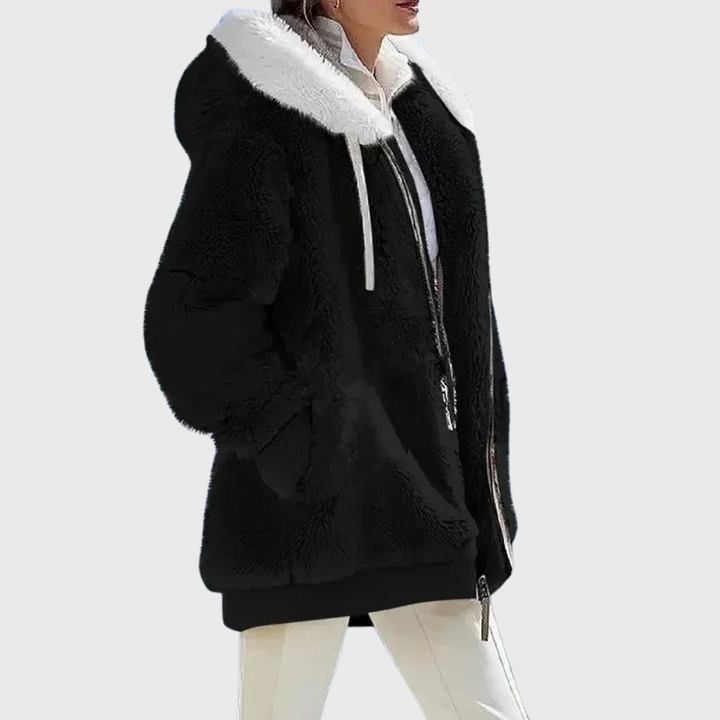 Women's Versatile Striped Puffer Jackets for Fall in Black