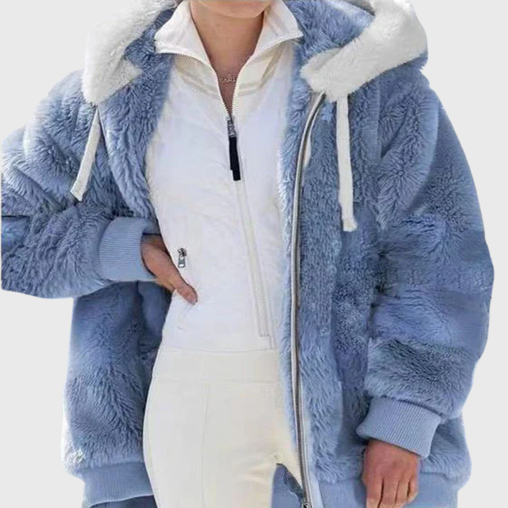 Women's Versatile Striped Puffer Jackets for Fall in Blue