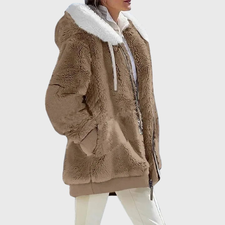 Women's Versatile Striped Puffer Jackets for Fall in Brown