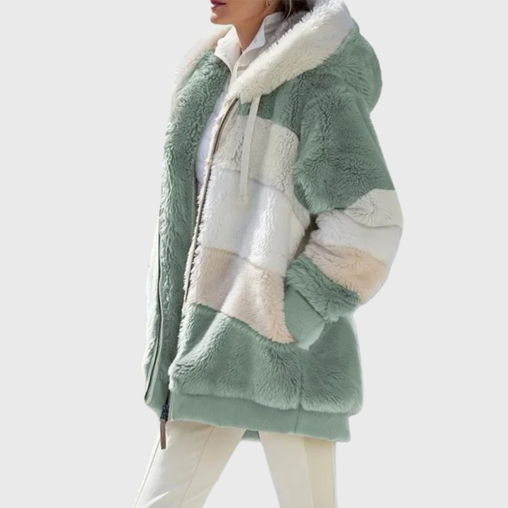 Women's Versatile Striped Puffer Jackets for Fall in Green Stripes
