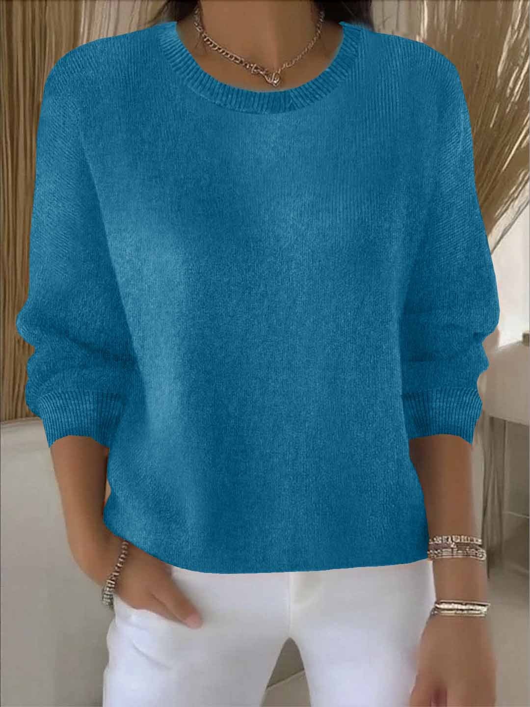 Women's Versatile Sweater for Casual and Formal Wear in Blue