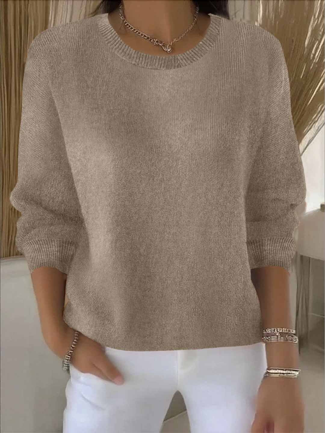 Women's Versatile Sweater for Casual and Formal Wear in Khaki