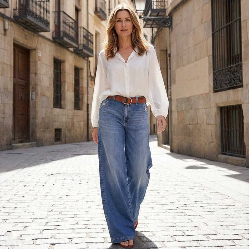 Women's Vintage High-Waist Wide Leg Jeans (4)