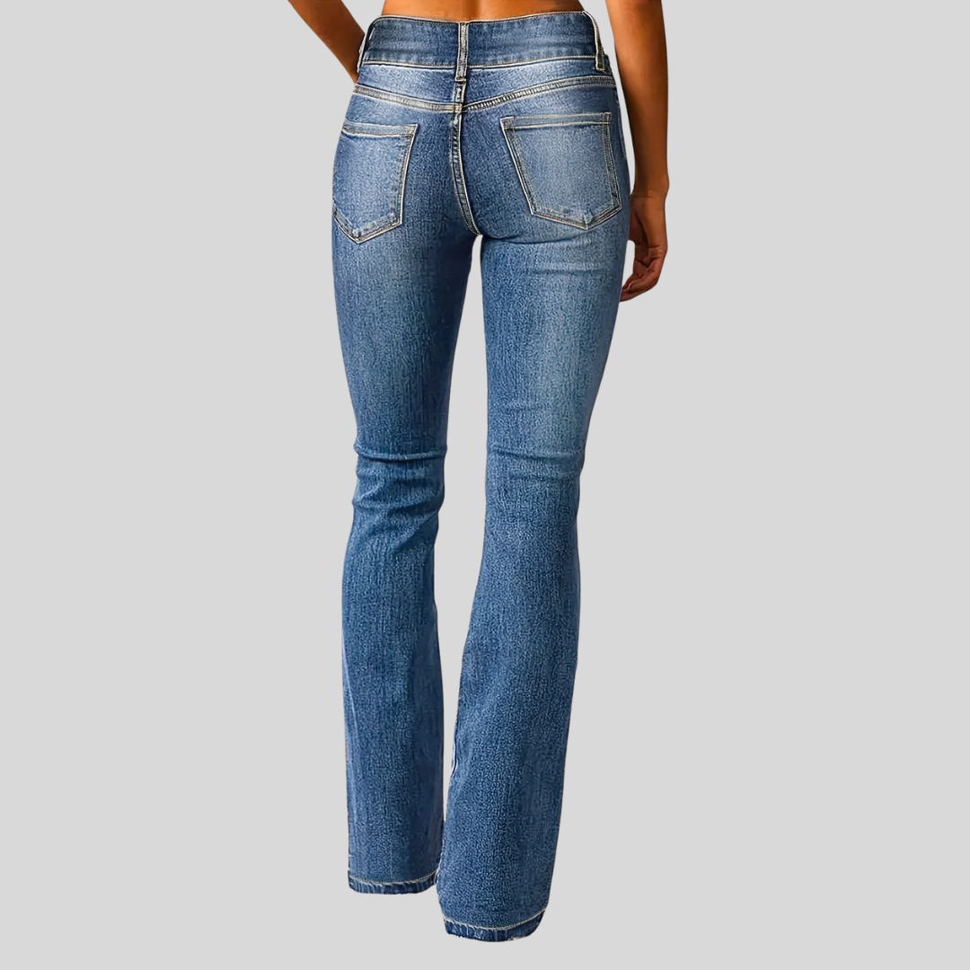 Women's Washed High Waist Wide Leg Jeans (4)