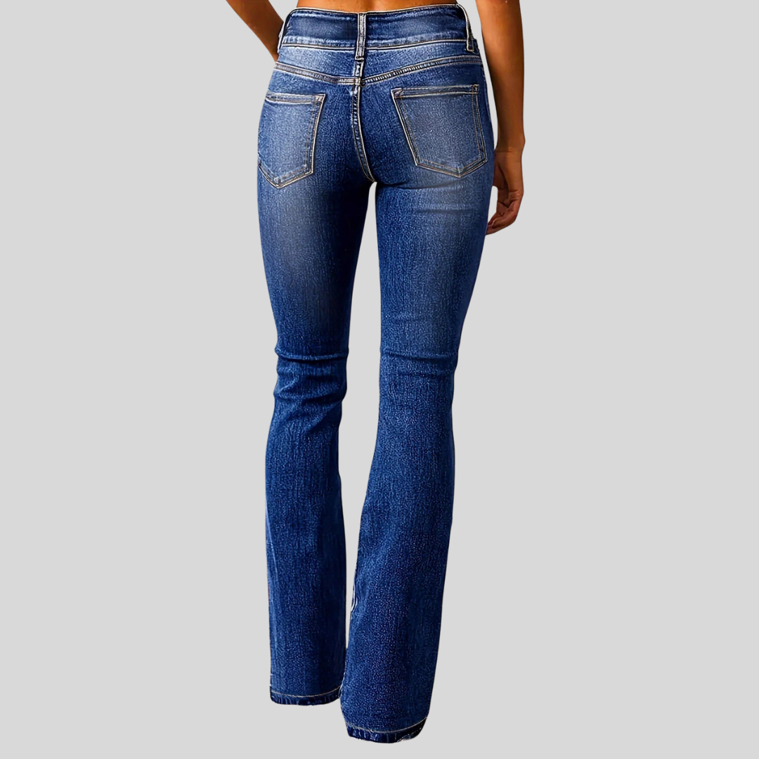 Women's Washed High Waist Wide Leg Jeans (5)