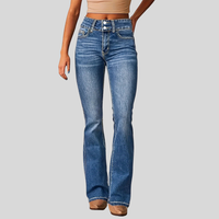 Sophia | Women's Washed High Waist Wide Leg Jeans