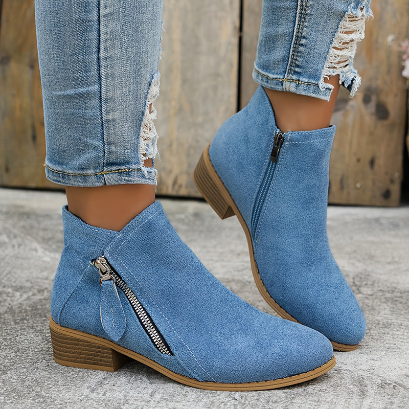Women's Waterproof Knee High Boots for Fall in Blue