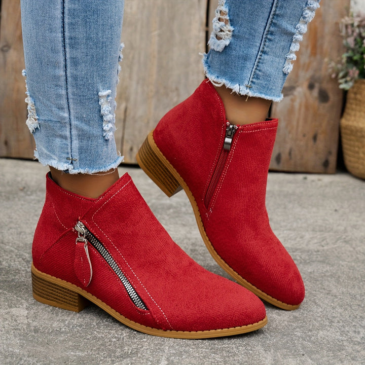 Women's Waterproof Knee High Boots for Fall in Red