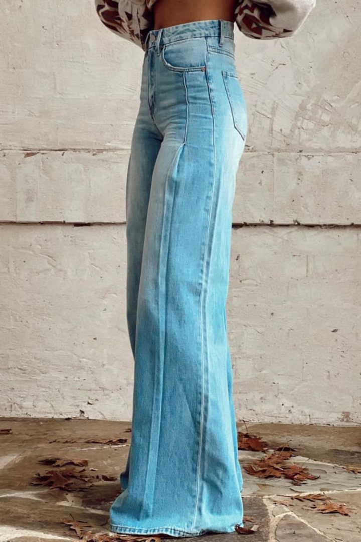 Women's Wide-Leg Boho Print Jeans for Fall (2)