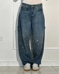 Layla | Women's Wide-Leg Glossy Jeans for Fall