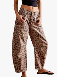 Bella | Women's Wide Leg Jeans with Animal Print