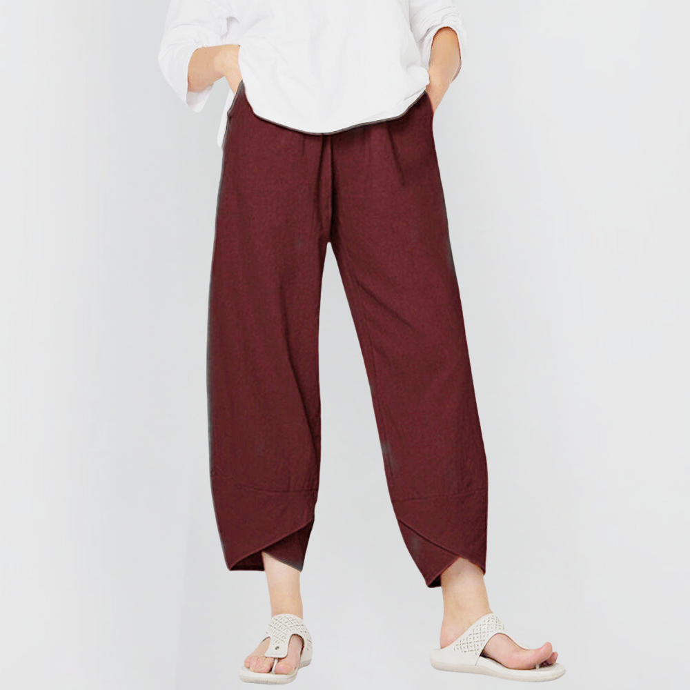 Women's Wide Leg Pants for All-Day Wear in Wine