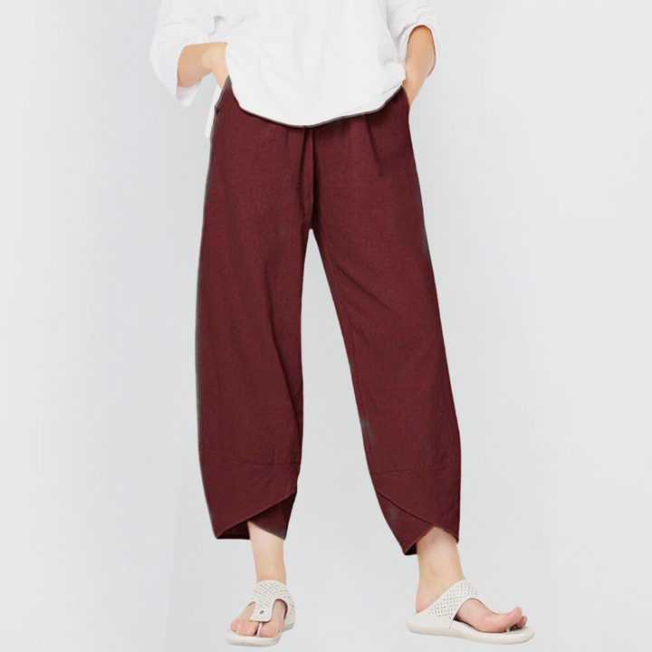 Women's Wide Leg Pants for All-Day Wear in Wine