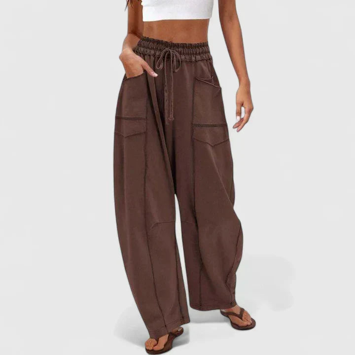 Women's Wide Leg Pants for Everyday Wear in Brown