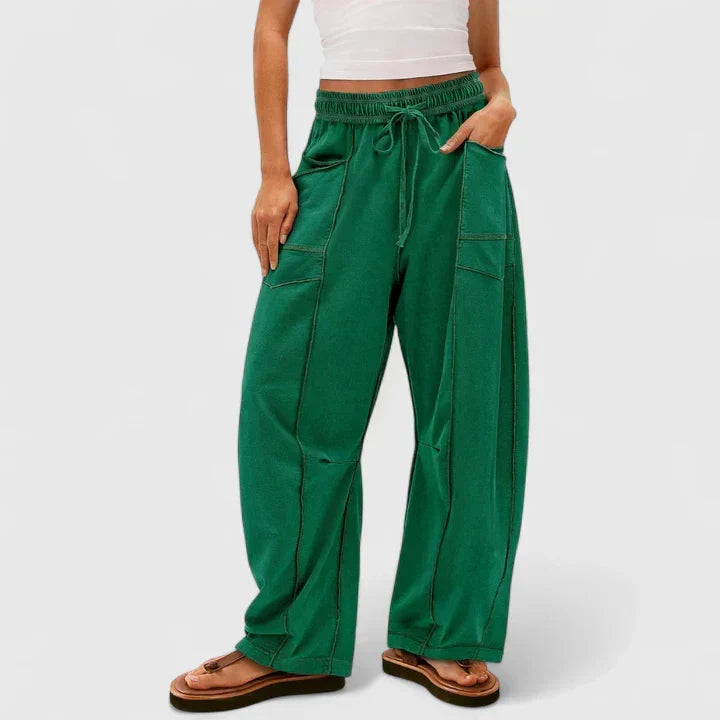 Women's Wide Leg Pants for Everyday Wear in Green