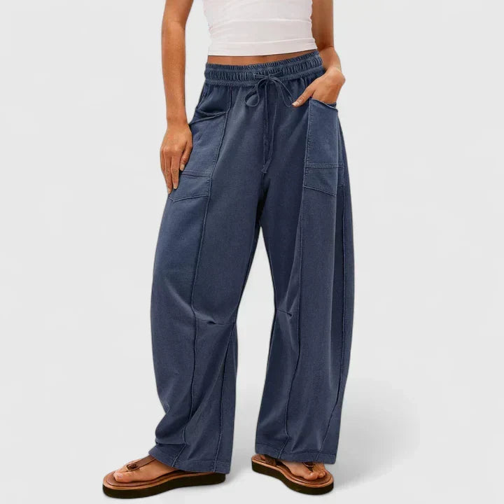 Women's Wide Leg Pants for Everyday Wear in Ocean Blue