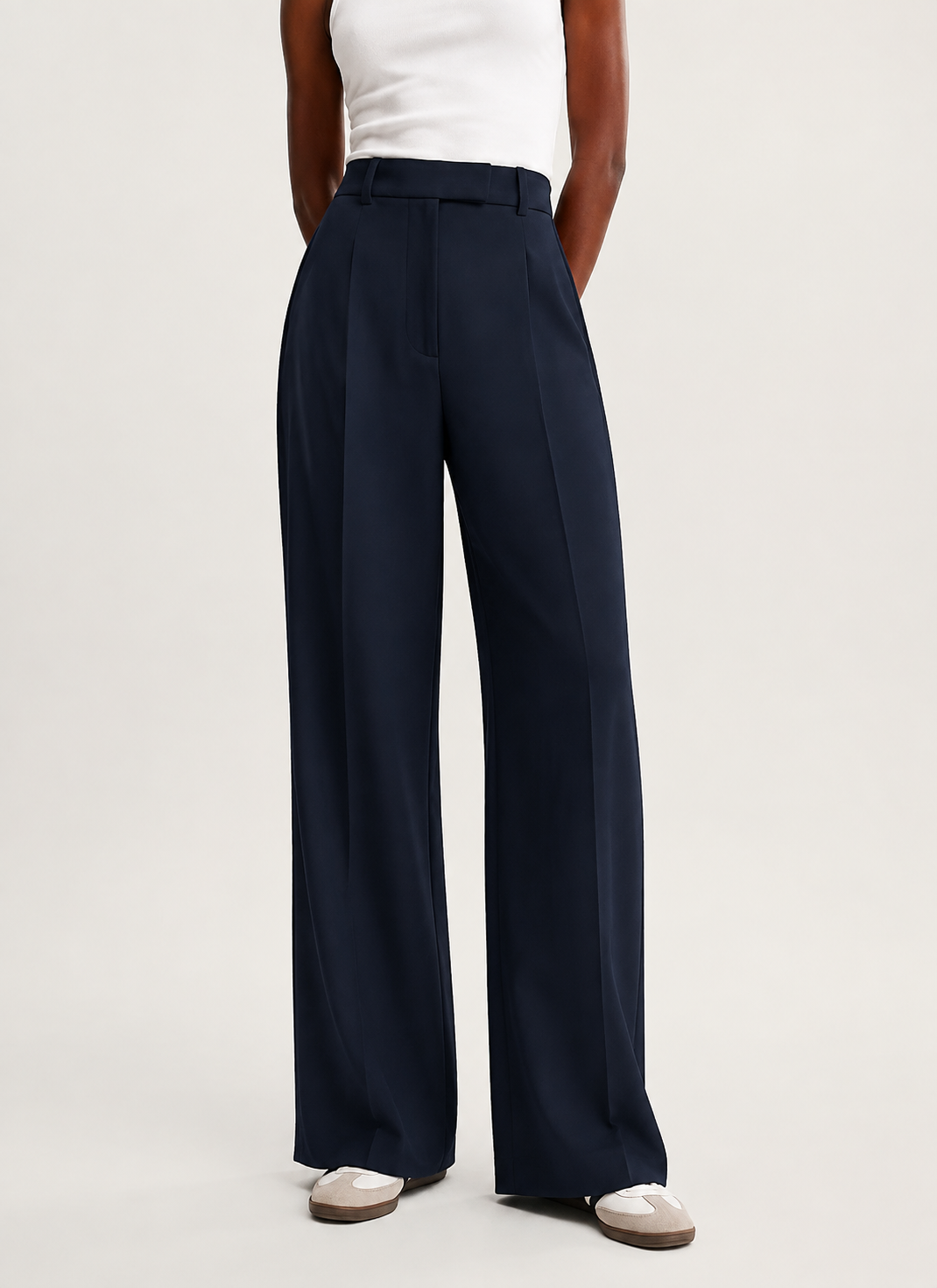 Women's Wide Leg Pants Tailored for Fall in Black