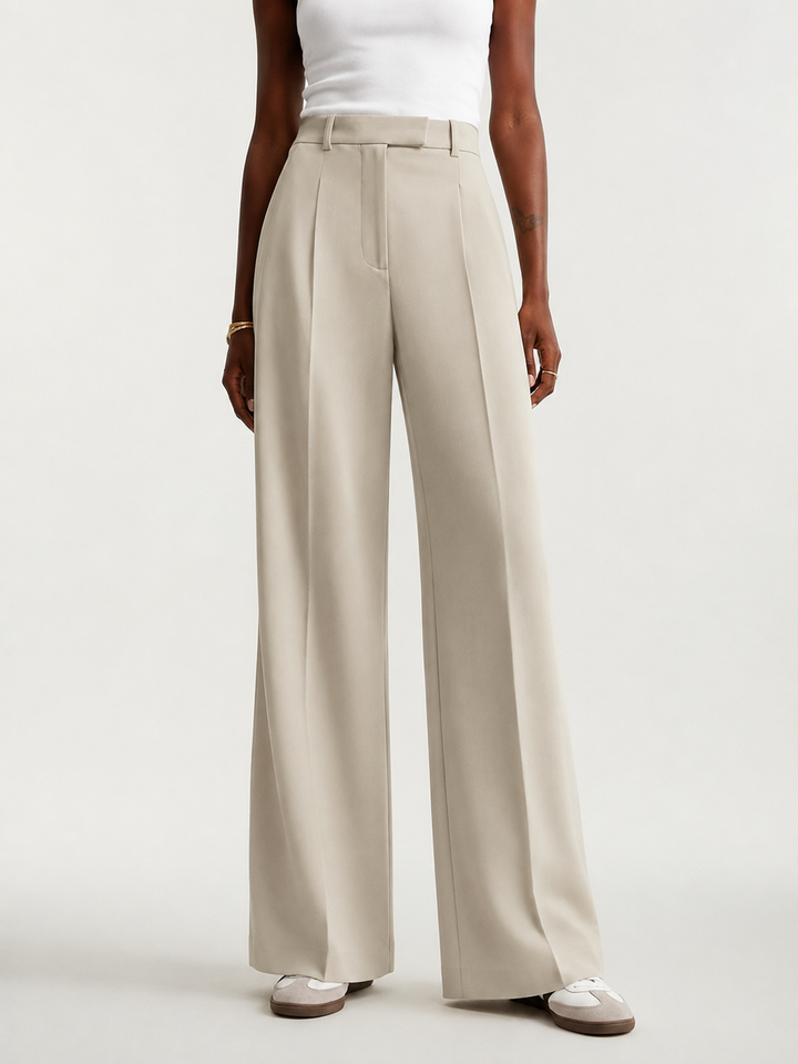 Women's Wide Leg Pants Tailored for Fall in White