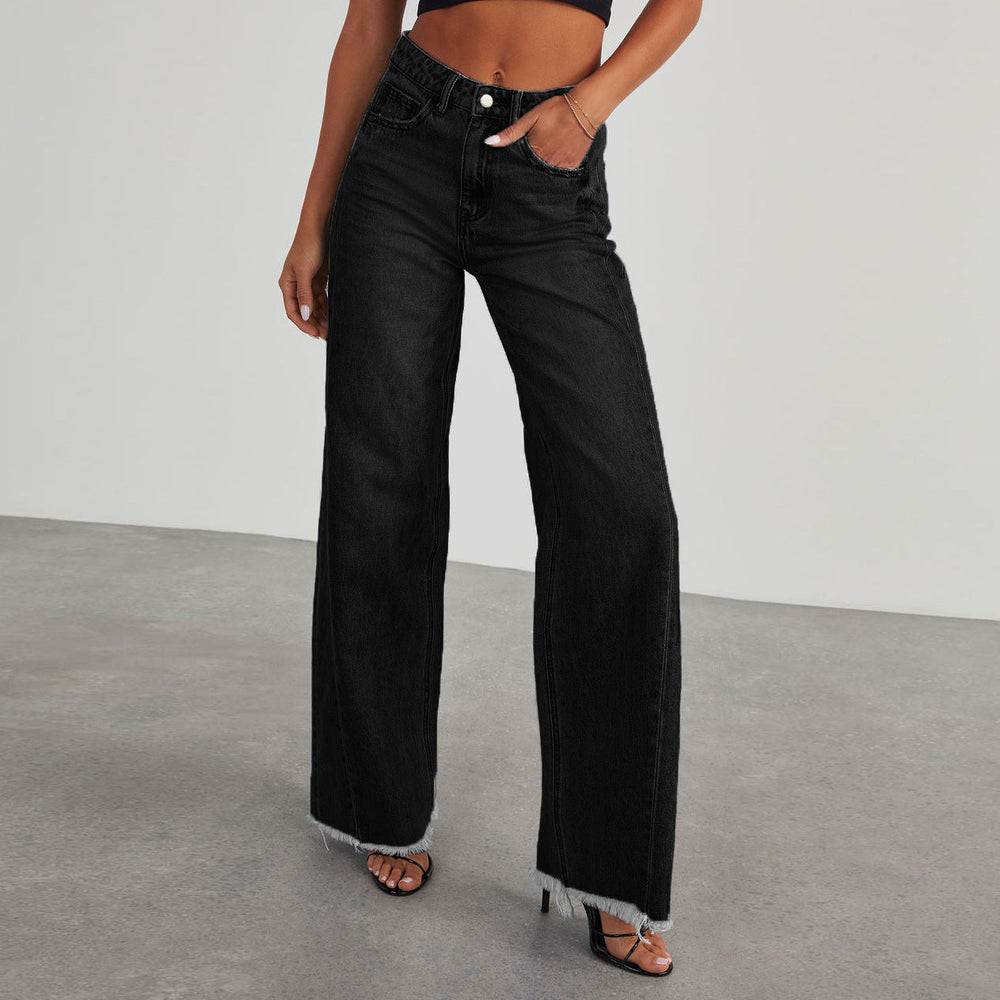 Women's Wide Leg Pants with High Waist in Black