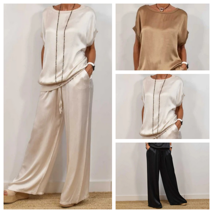Women's Wide-Leg Trouser and Shirt Set (10)