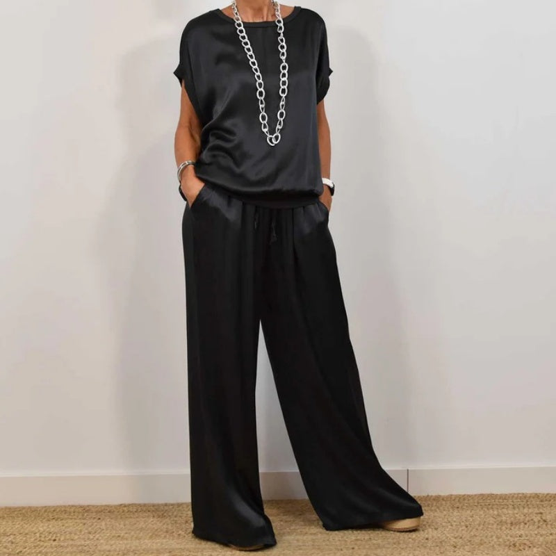 Women's Wide-Leg Trouser and Shirt Set (2)