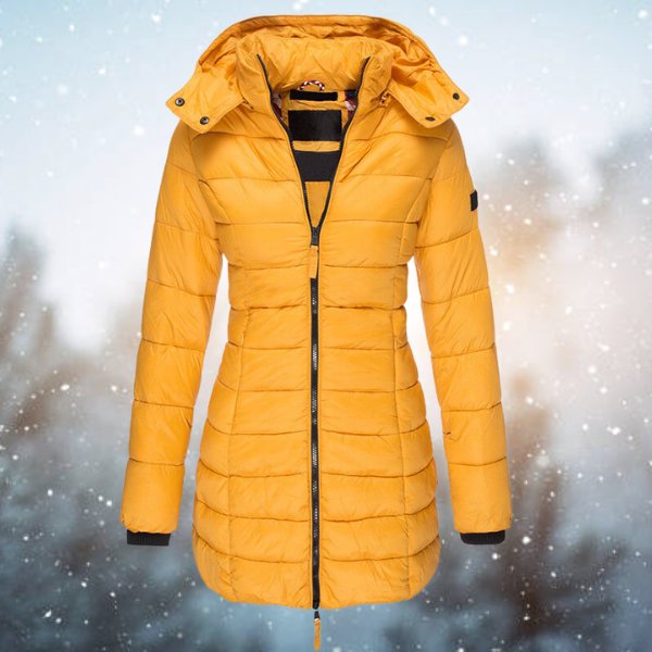 Women's Winter Hooded Down Jacket in Yellow