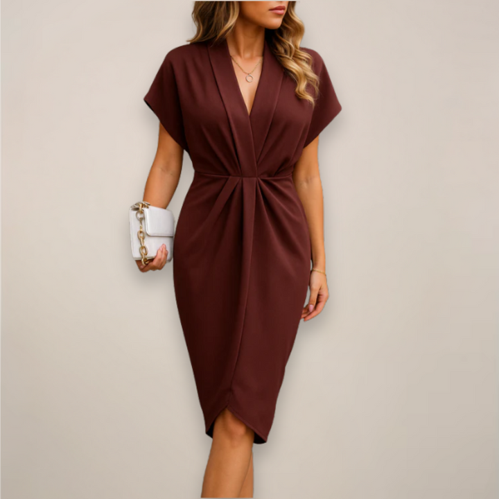 Women's Woven Midi Wrap Cocktail Dress (6)