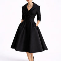 Scarlett | Women's Wrap Bodice A-Line Fall Wedding Guest Dress
