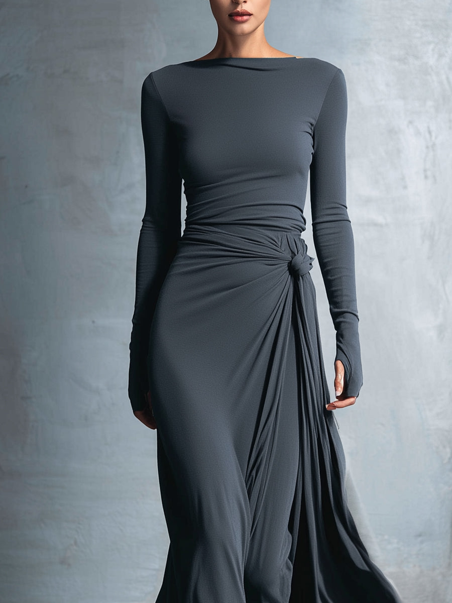 Women's Wrap Maxi Dress for Evening (6)