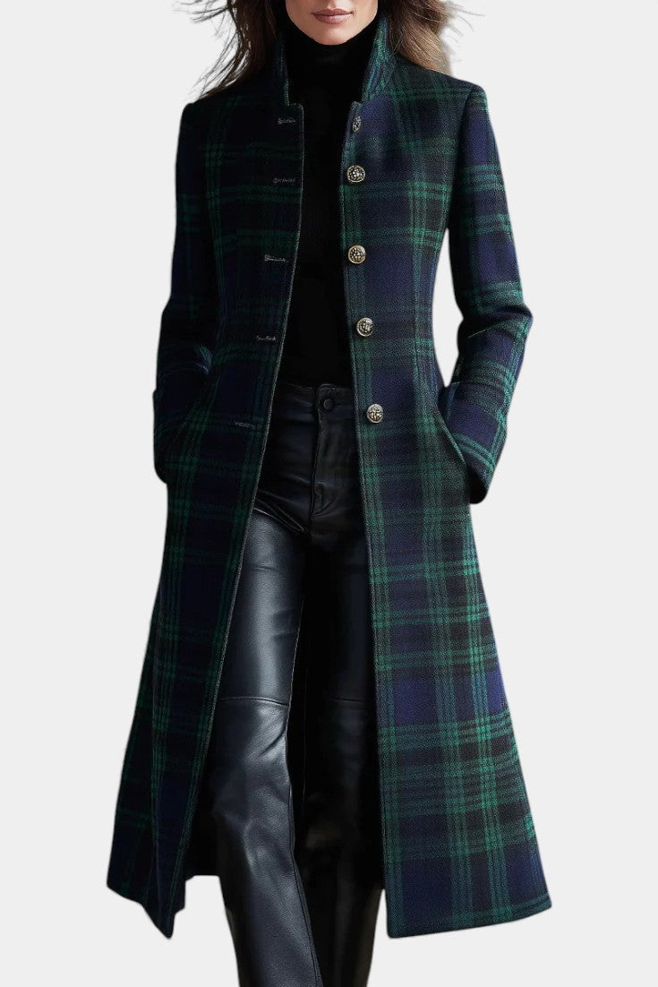 Wool Coat for Women in Midi in Green